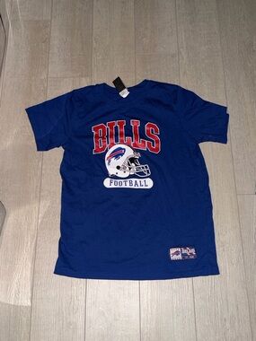 NFL Kids Blue Bills Football Tee with Red Logo